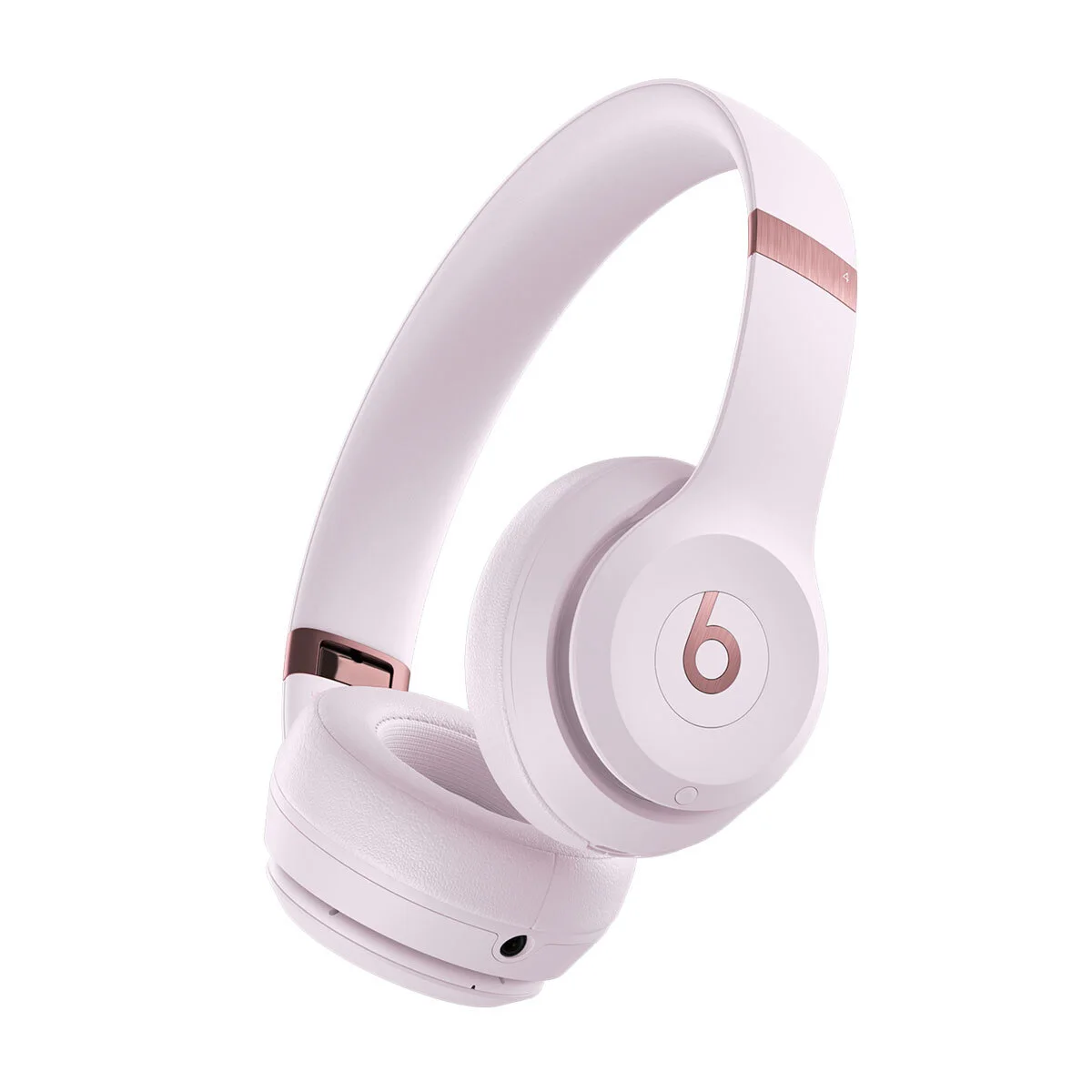 Cloud Pink Solo 4 on-ear headphones, shown open.