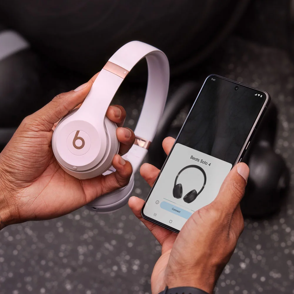 Phone connection scene; compatibility and features depend on the device.