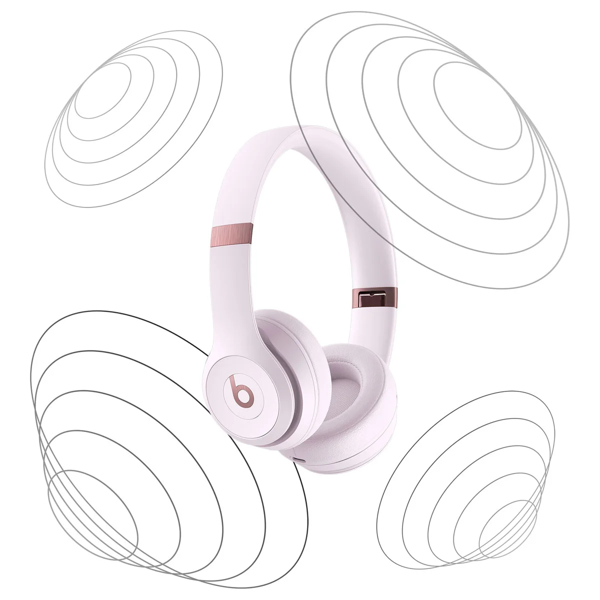 Spatial-audio illustration, a supported-device feature rather than active noise cancellation.