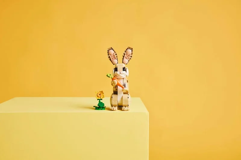 Finished bunny on a display surface gives a room-scale reference.