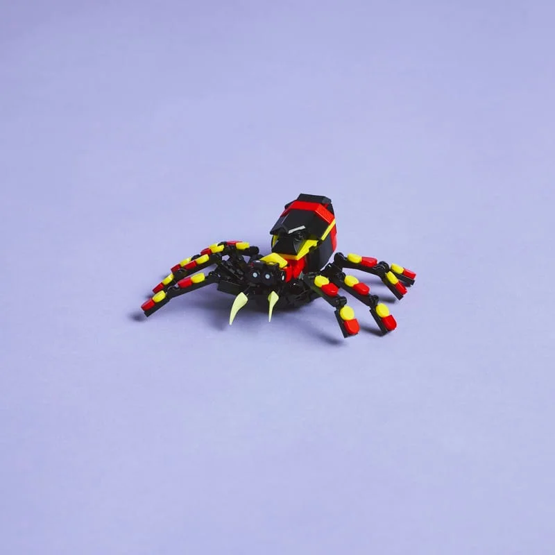 The spider works as a small, deliberately cartoonish display.