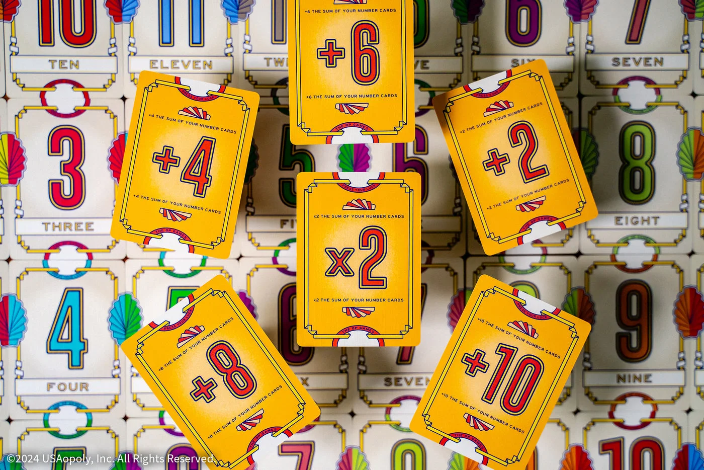 Uneven-number cards alongside score modifiers.