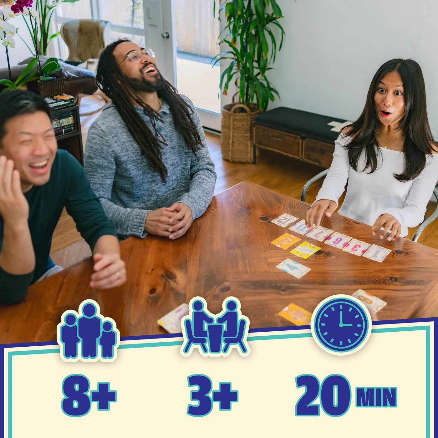 Standard age and player-count guidance with a group-play scene.