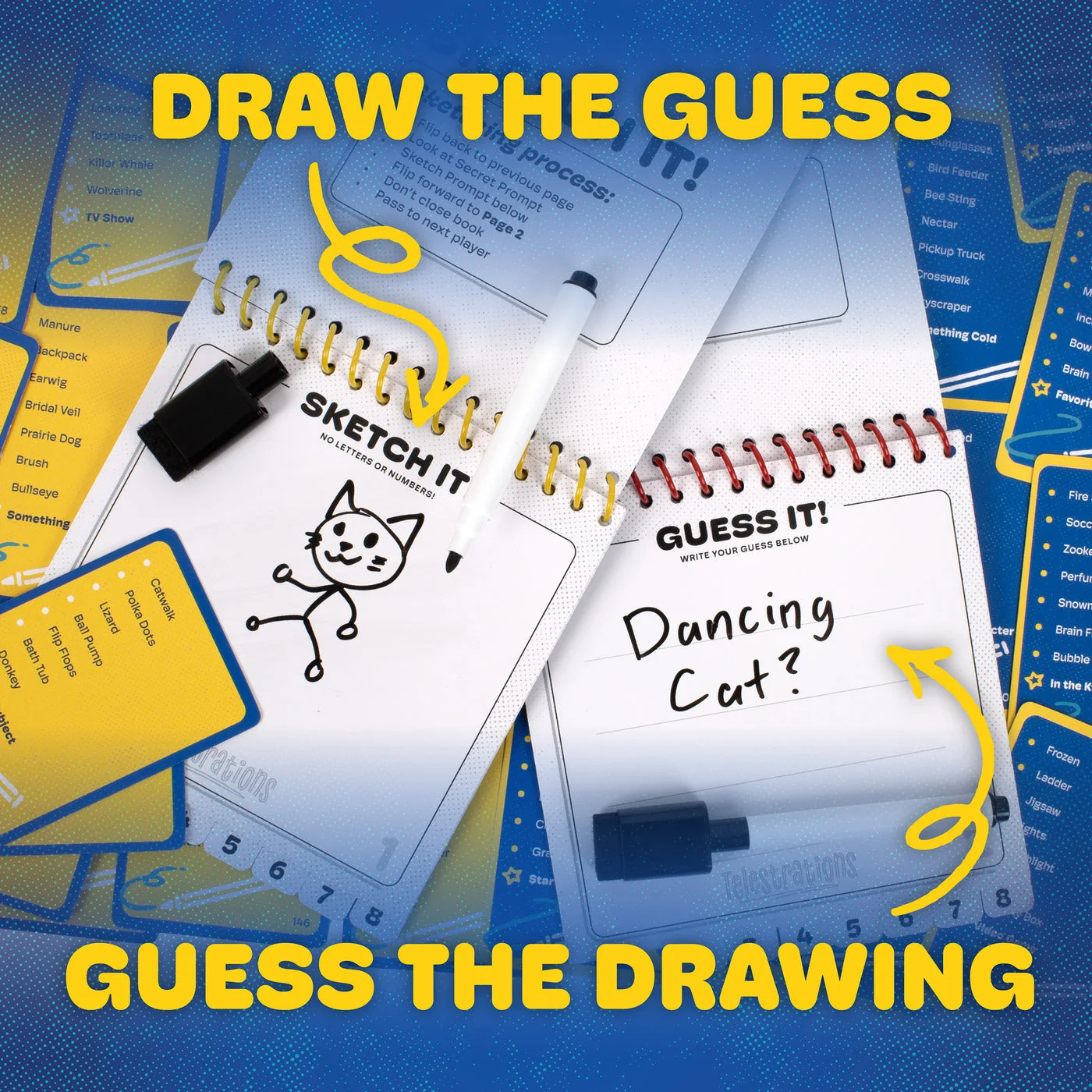 Sketch and guess pages illustrating the alternating process.