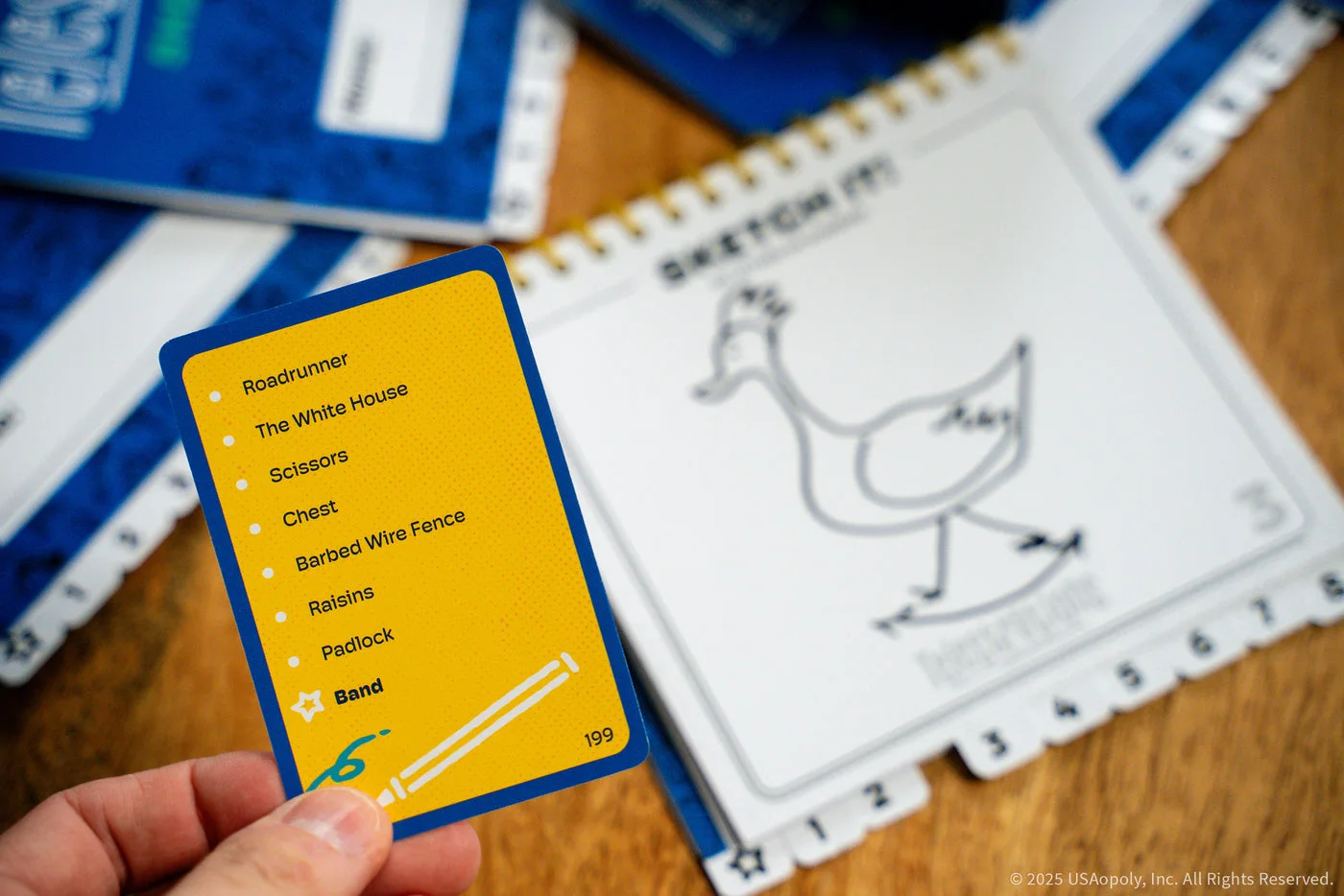 Prompt card and a simple drawn response.