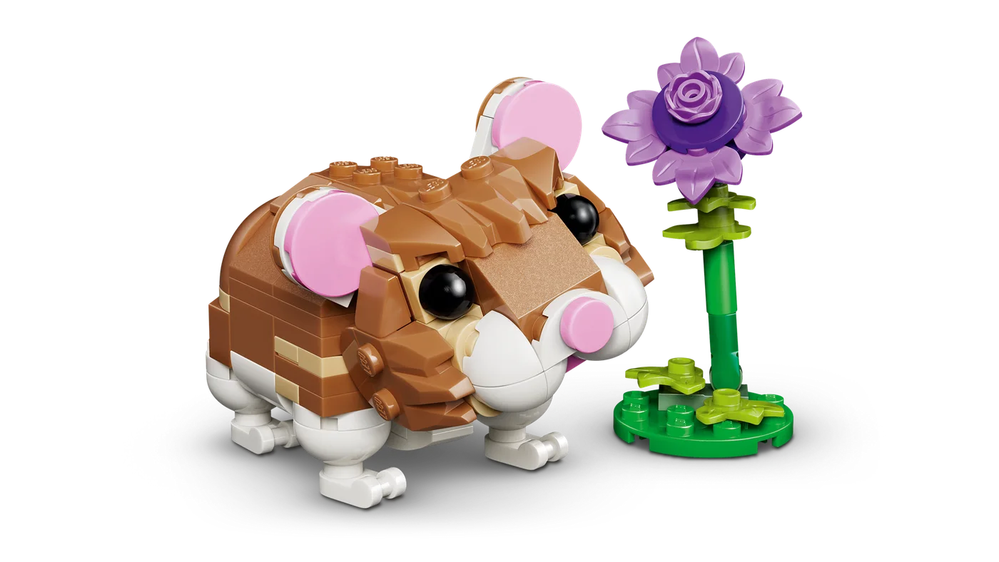Hamster posed on four legs.