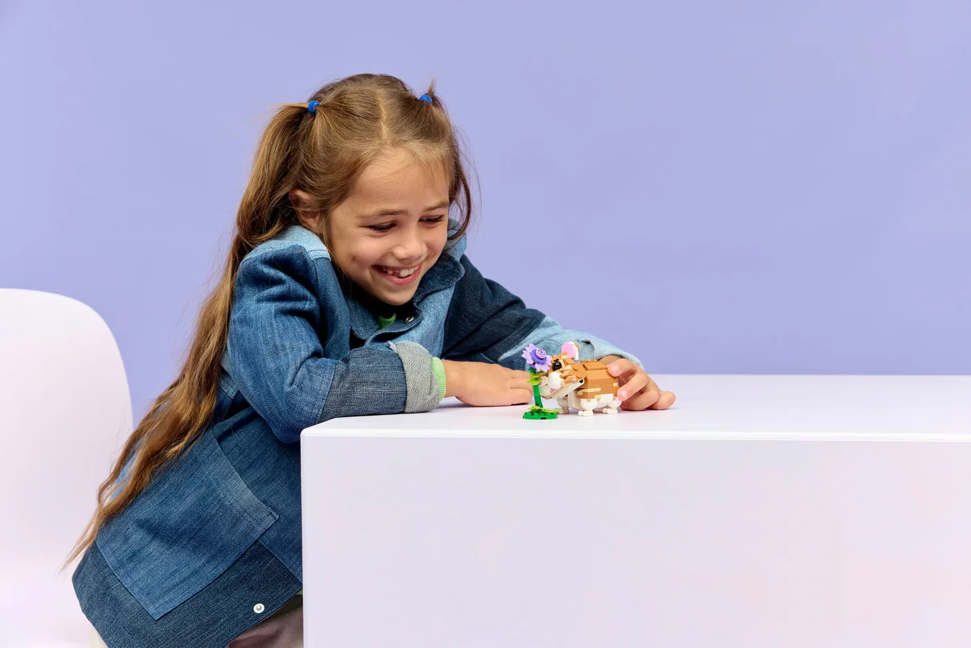 Manufacturer play scene showing the hamster's small scale.
