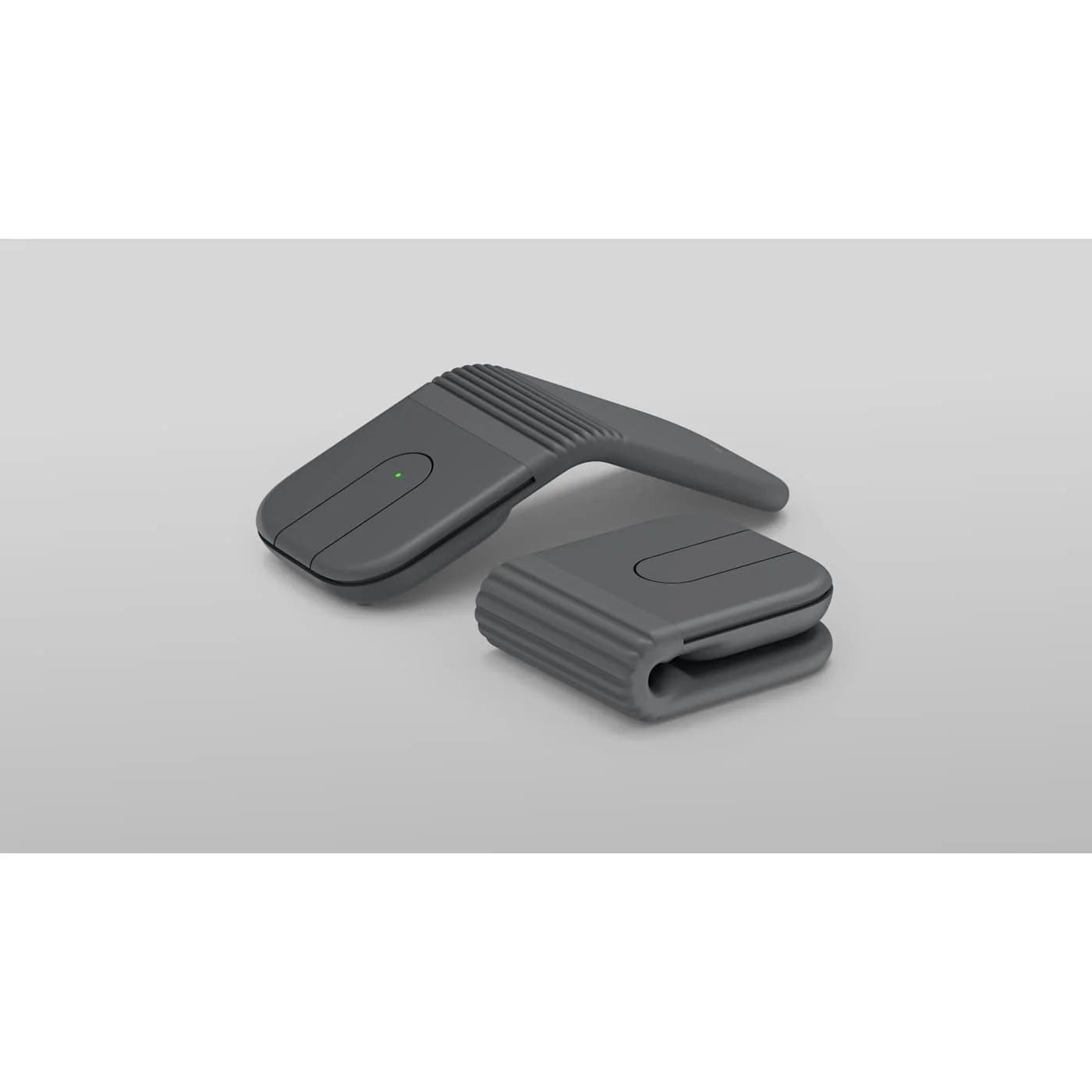 Two views illustrate the open and folded shapes, not a two-mouse bundle.