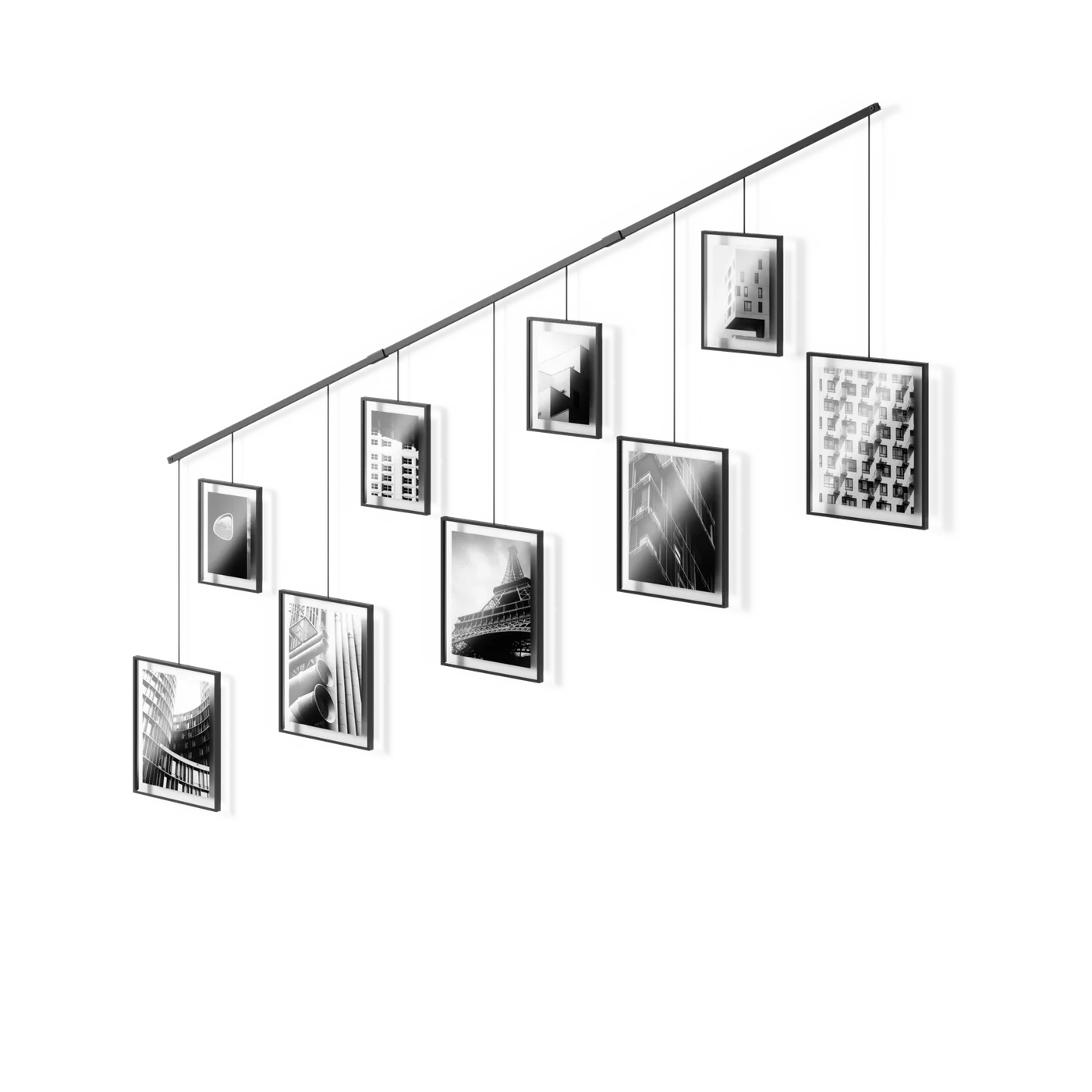 Exhibit Wall Picture Frames Black Set of Nine — manufacturer reference view 1