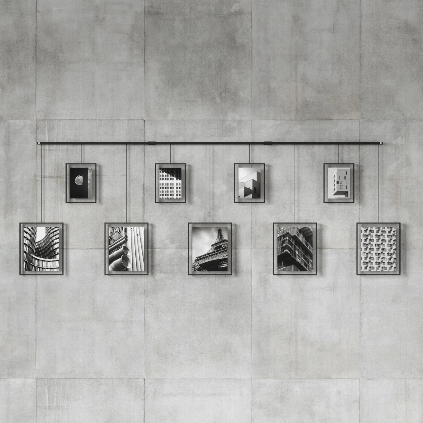 Exhibit Wall Picture Frames Black Set of Nine — manufacturer reference view 4