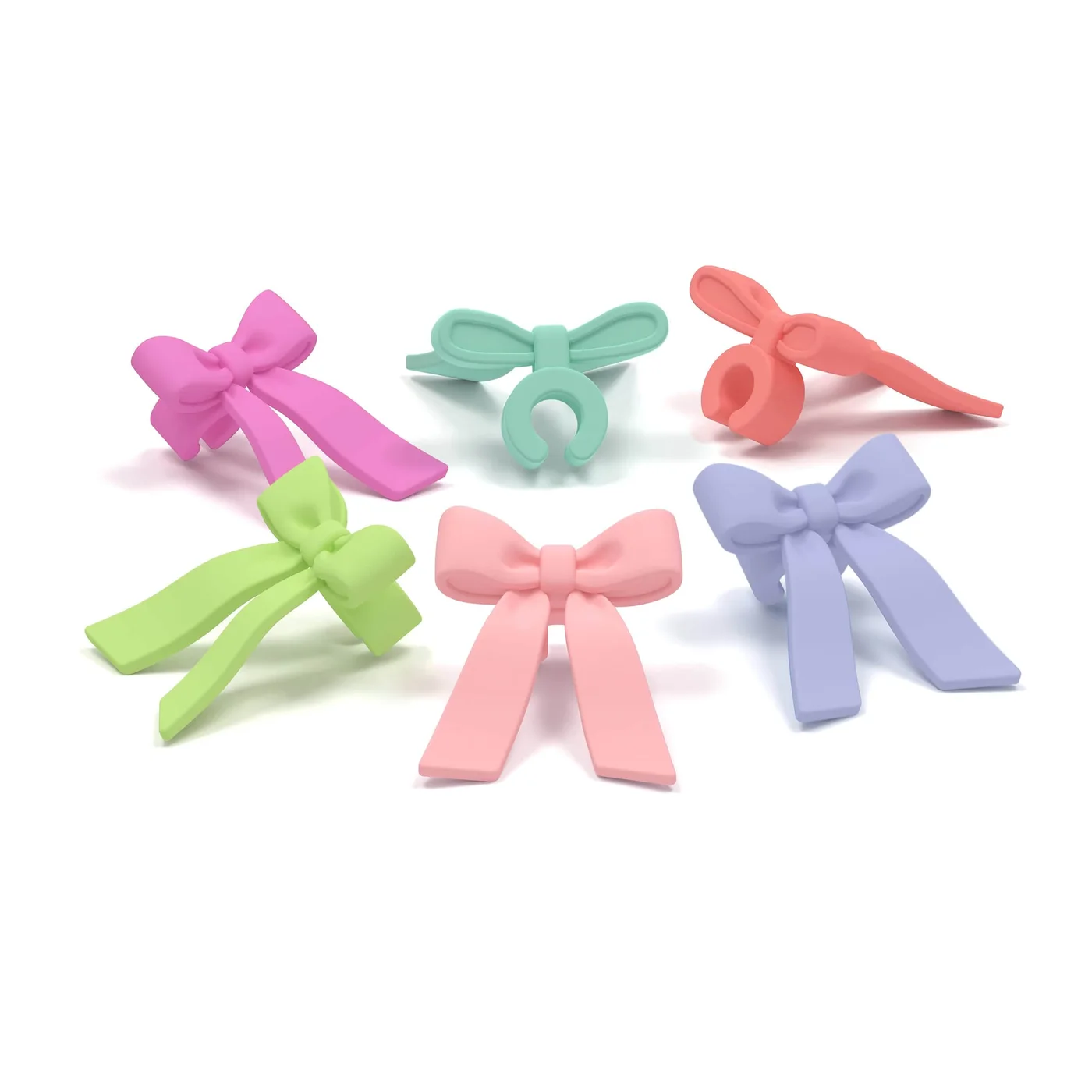 Tie One On Silicone Bow Drink Markers Six — manufacturer reference view 1