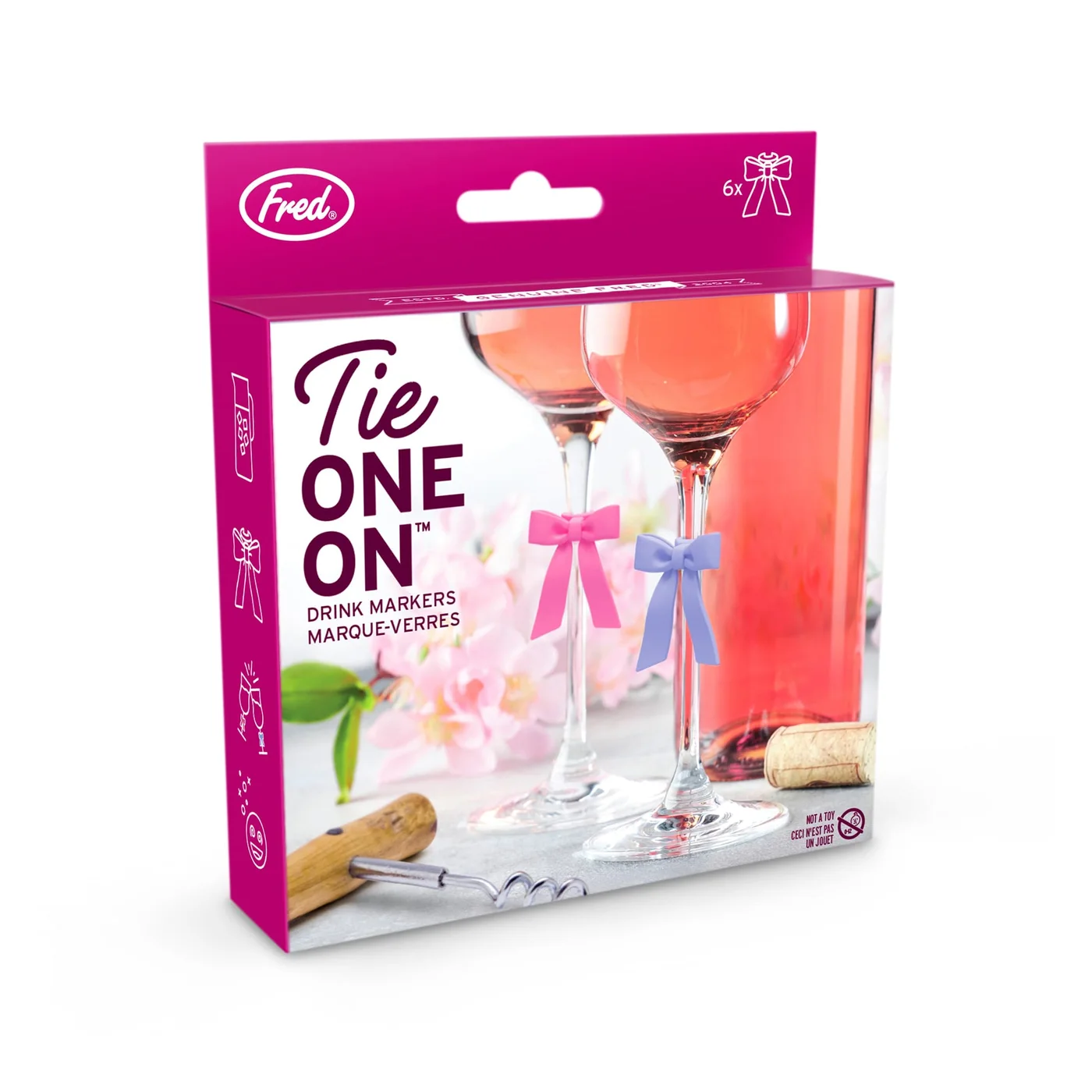 Tie One On Silicone Bow Drink Markers Six — manufacturer reference view 8