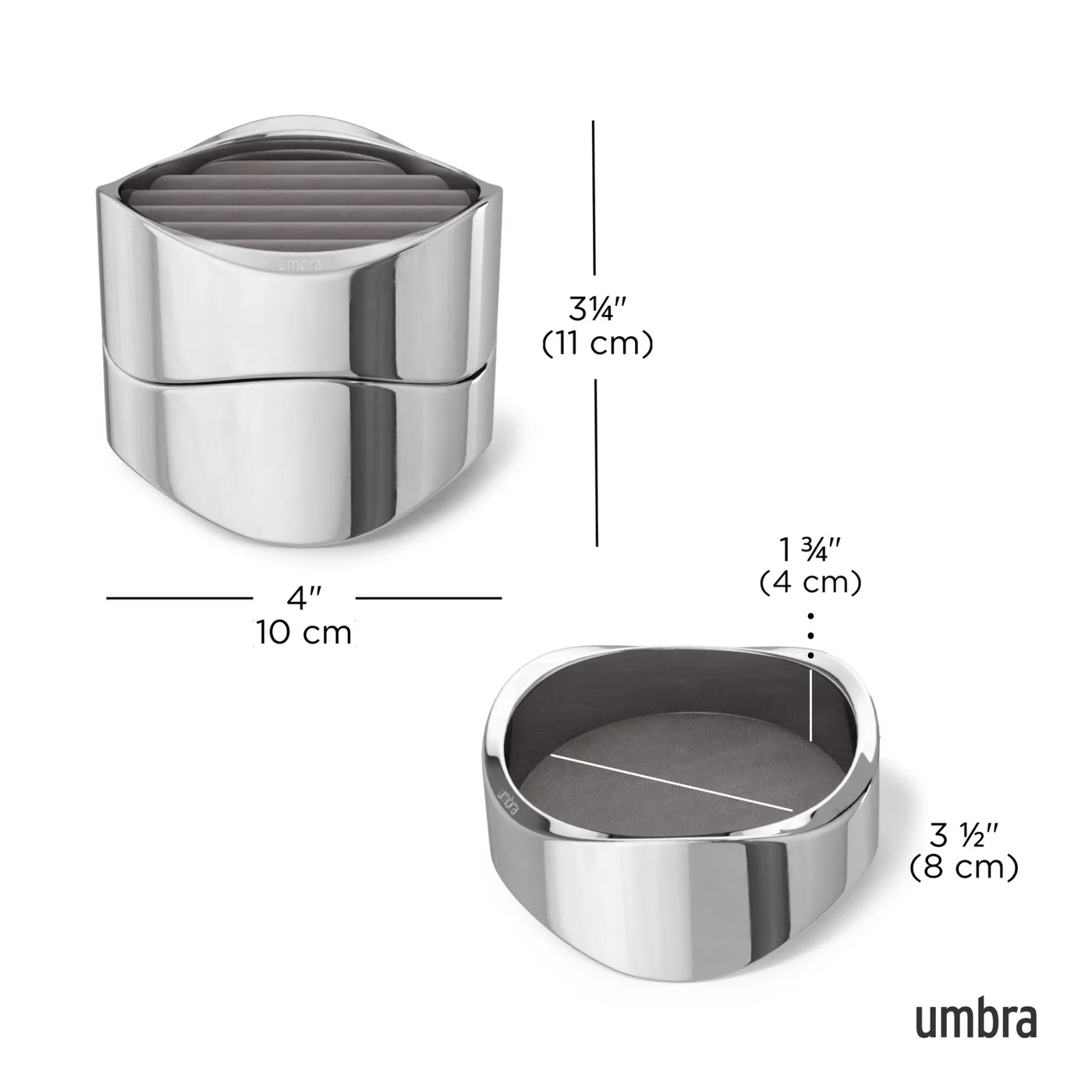 Manufacturer dimensions for the two-tray arrangement