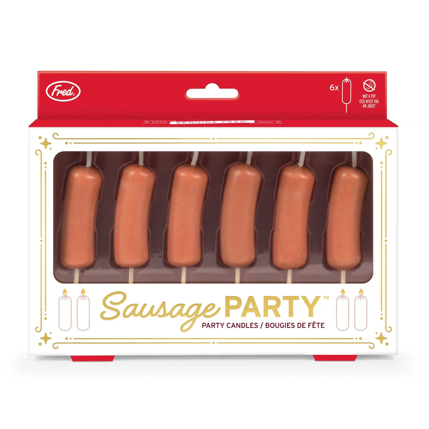 Sausage Party Cocktail Wiener Candles, Set of Six — manufacturer reference view 4