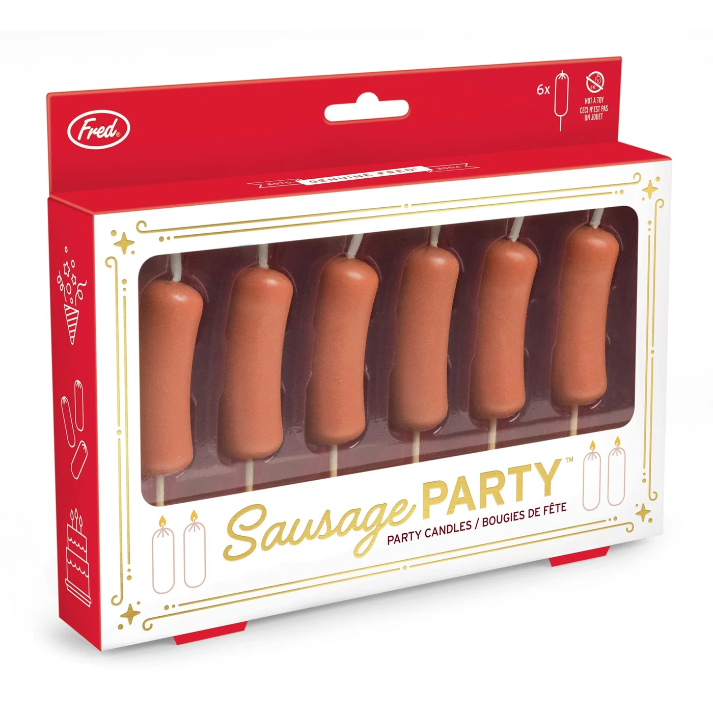 Sausage Party Cocktail Wiener Candles, Set of Six — manufacturer reference view 5