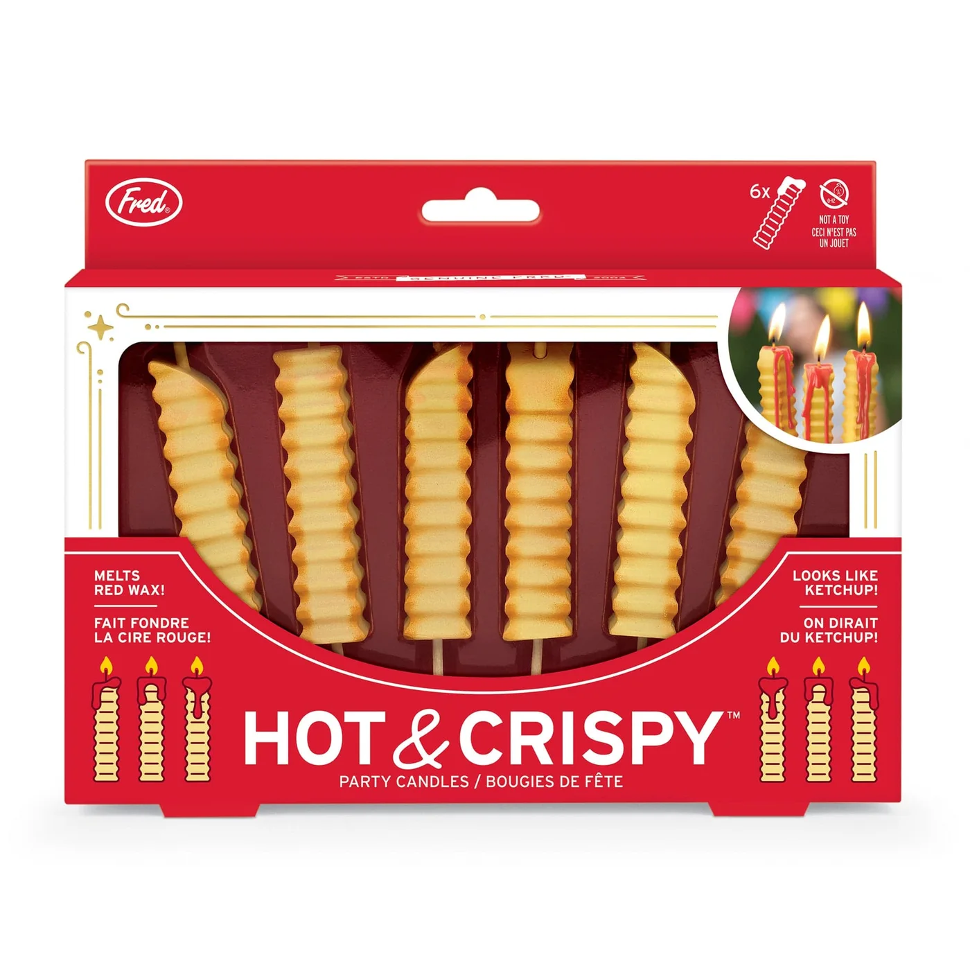 Hot and Crispy French Fry Party Candles Set of Six — manufacturer reference view 6