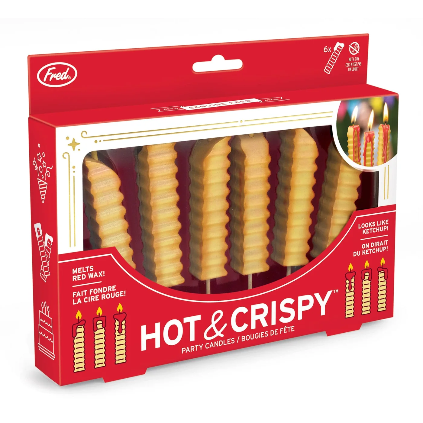 Hot and Crispy French Fry Party Candles Set of Six — manufacturer reference view 7