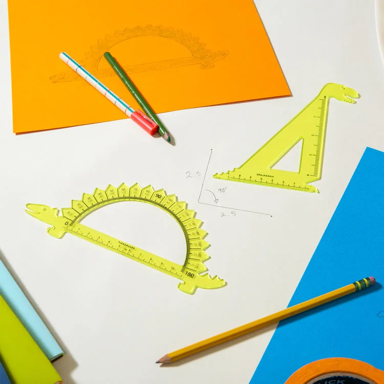 Jurassic Rulers Dinosaur Protractor and Triangle Set — manufacturer reference view 2