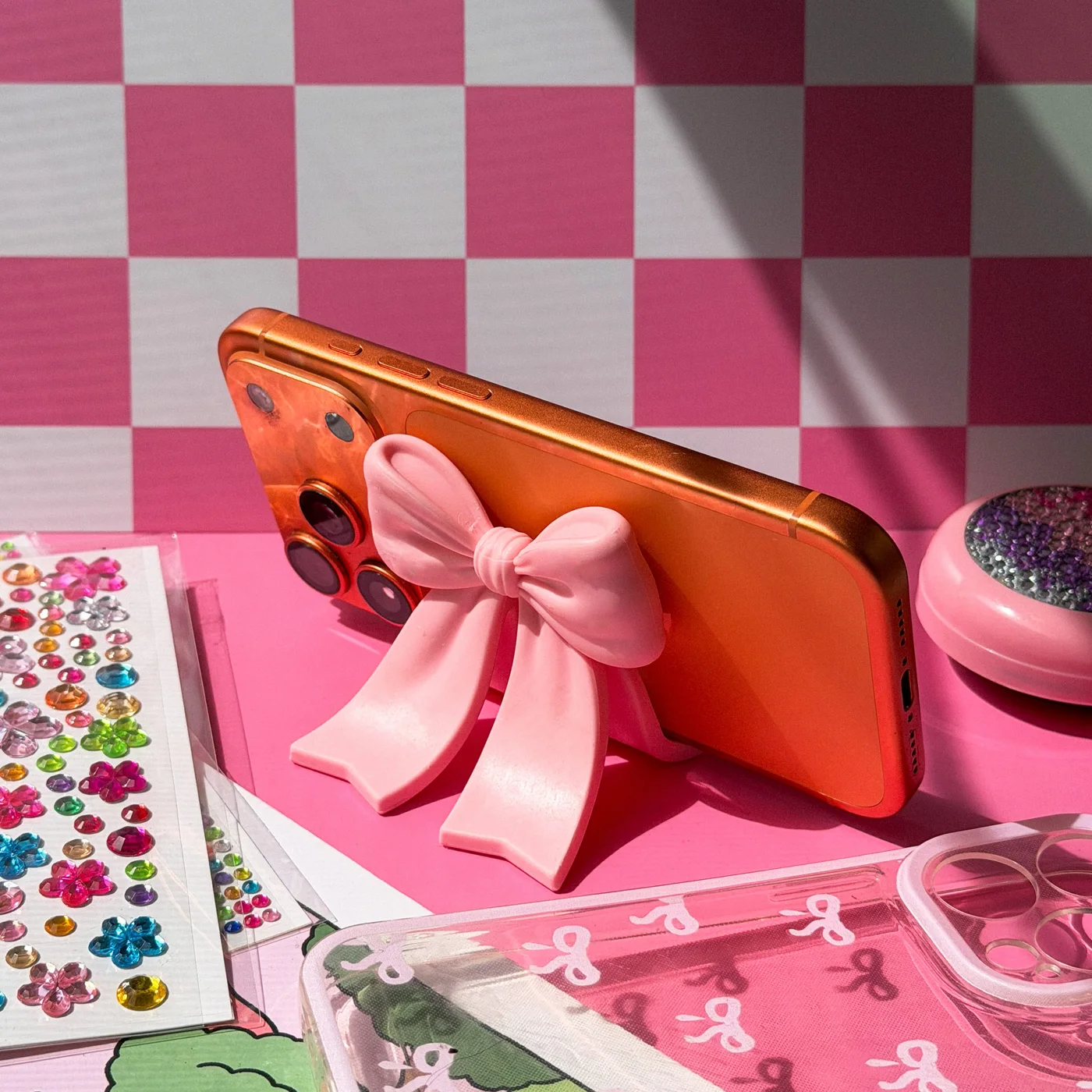 Sitting Pretty Pink Bow Phone Stand — manufacturer reference view 2