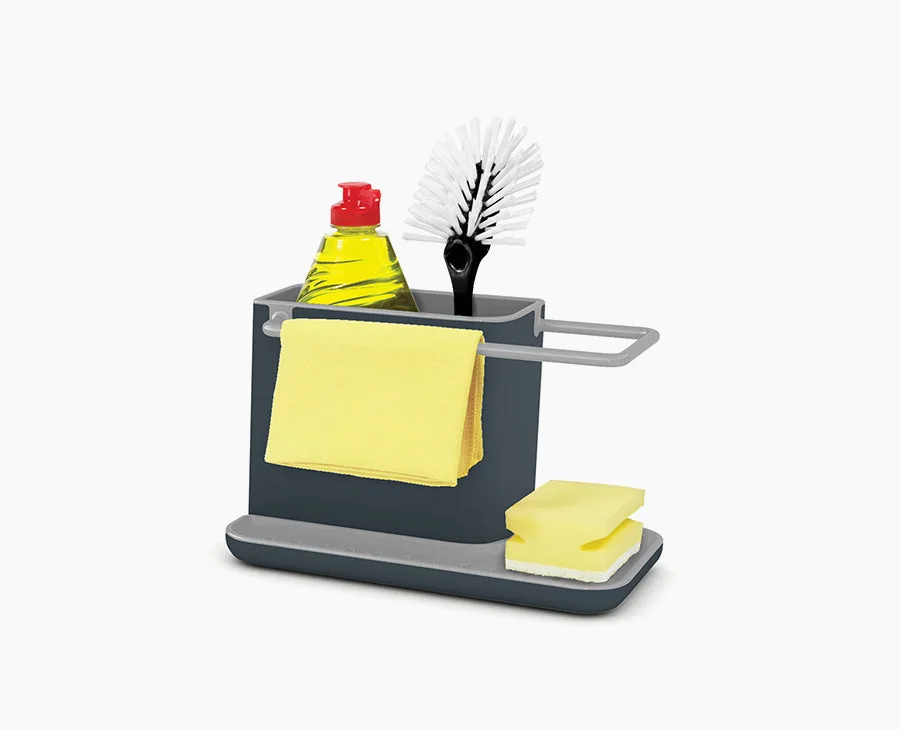 Regular gray caddy with example cleaning supplies, not included.