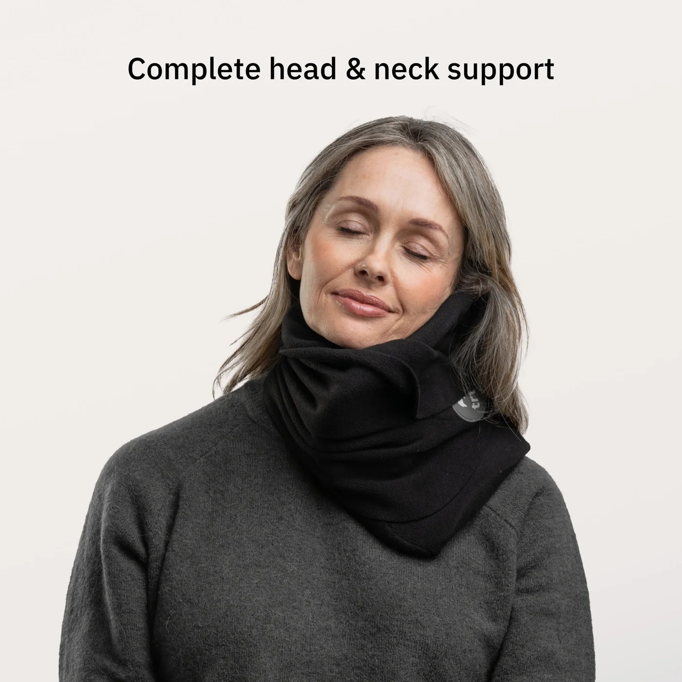 Manufacturer demonstration of a wrapped resting position; individual fit and sleep results vary.