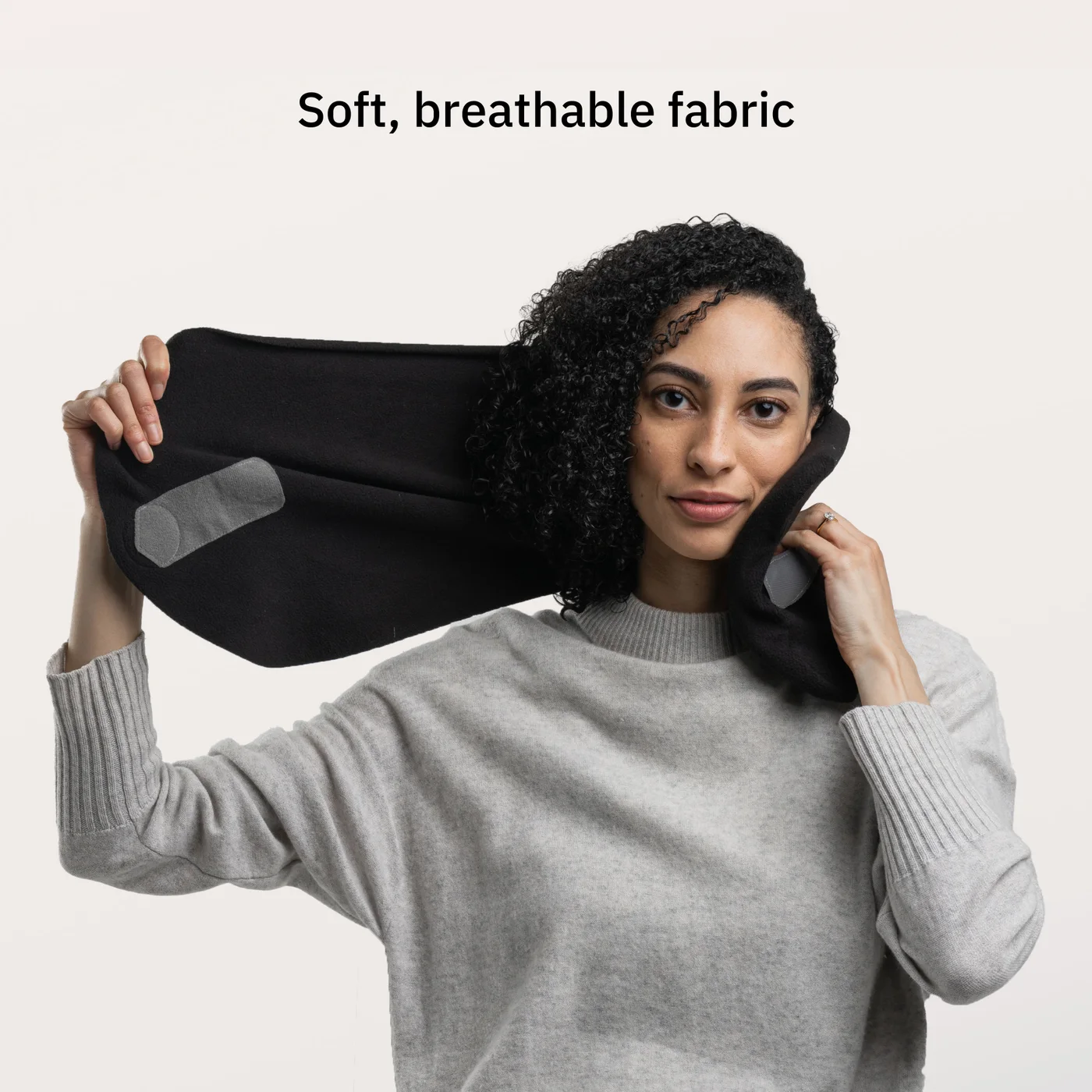 Manufacturer demonstration of the opened wrap, not a FINDWEAVE comfort test.