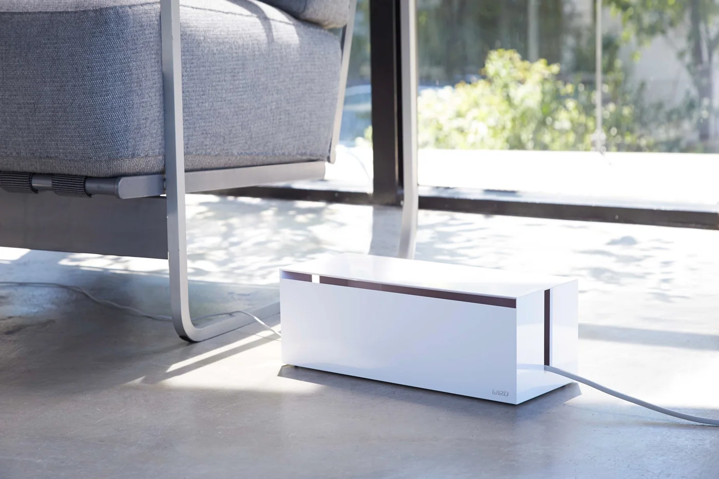Floor placement example; follow electrical-device ventilation instructions.