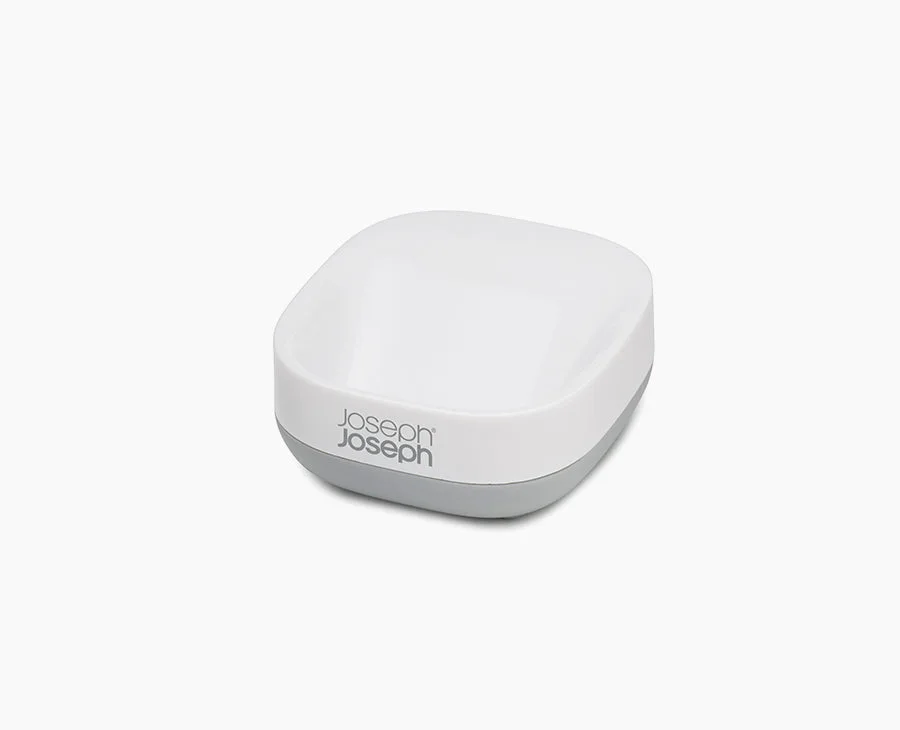 Single white-and-gray Slim soap dish.