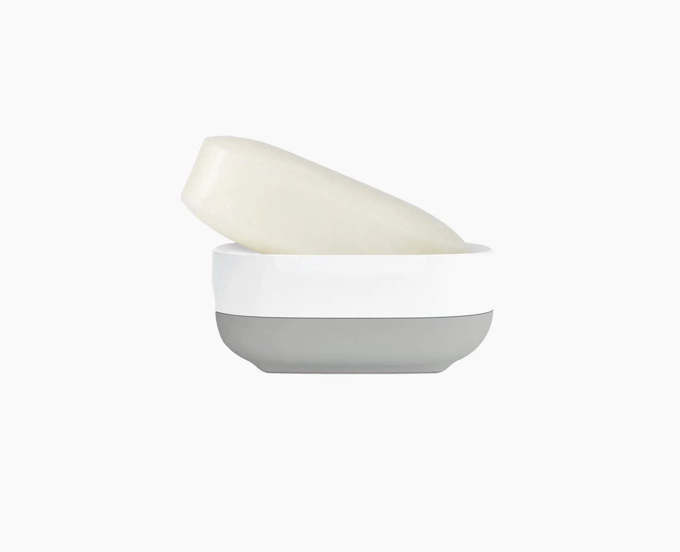 Angled profile with a sample bar; soap is not included.