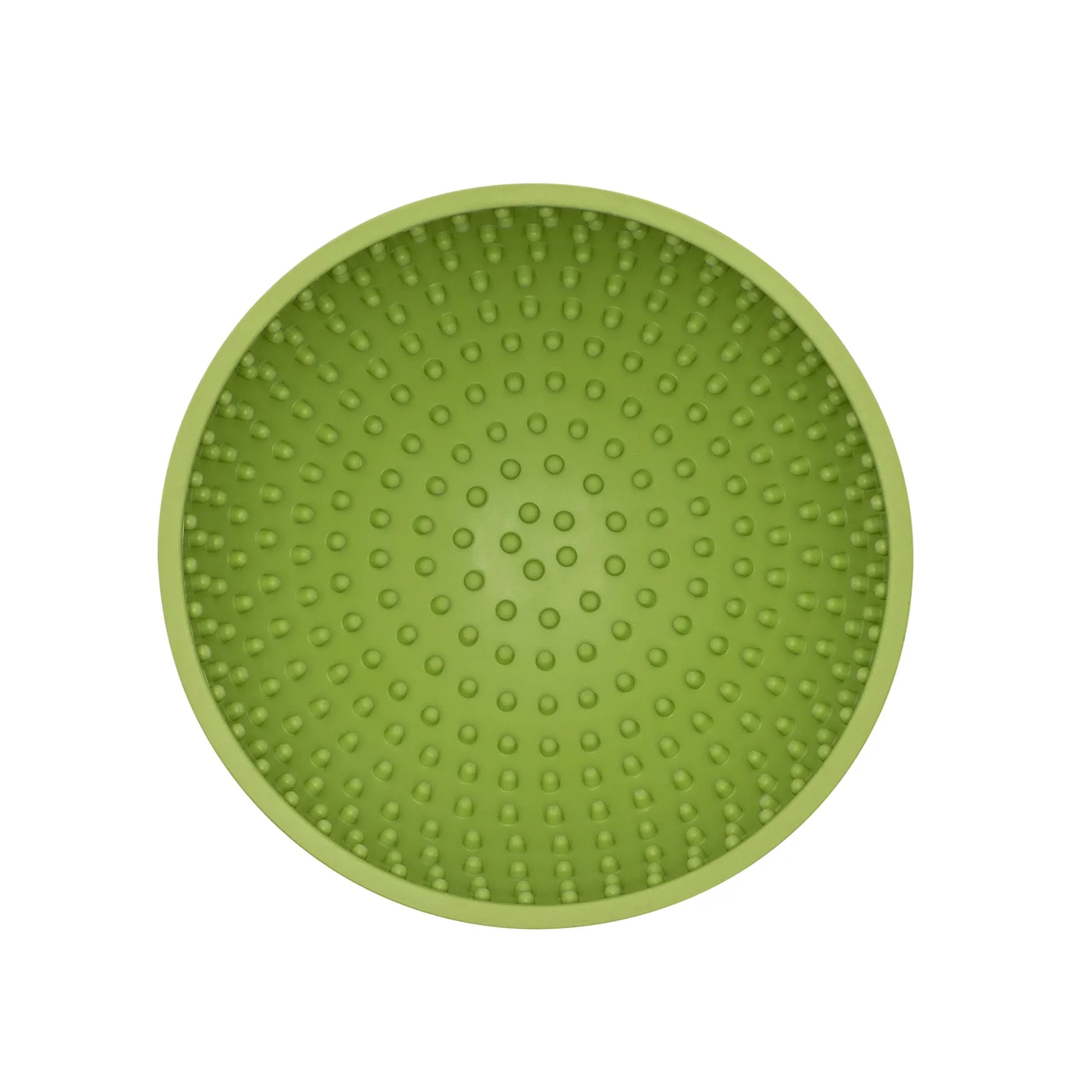 Selected green Wobble: textured interior and a curved base, not a flat lick mat.