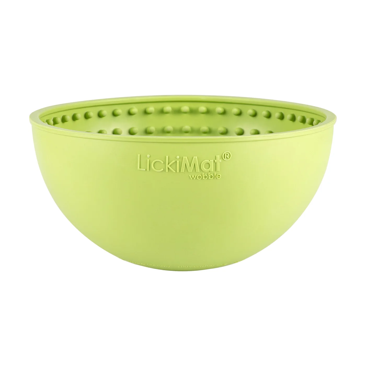 Side view of the rounded natural-rubber bowl.