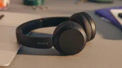 Black model with earcups swivelled flat.