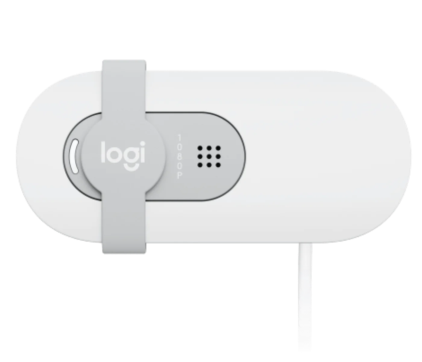 Physical shutter covering the lens; it does not mute the microphone.