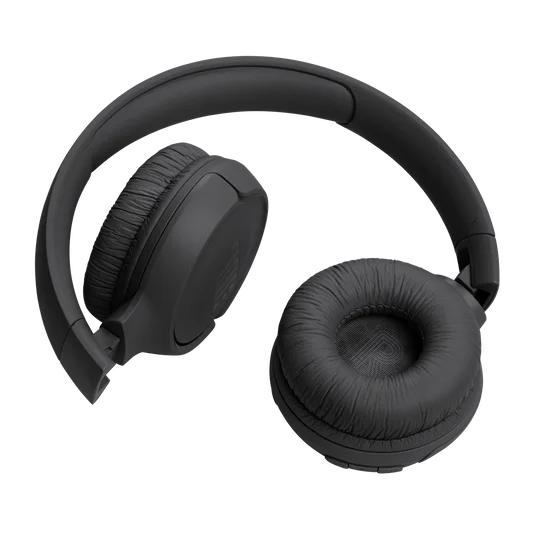 Close view of on-ear cushions and the padded headband.