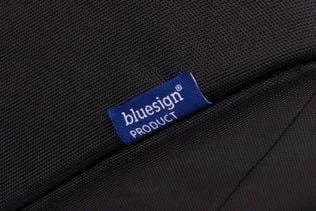 Manufacturer close-up of the fabric label.