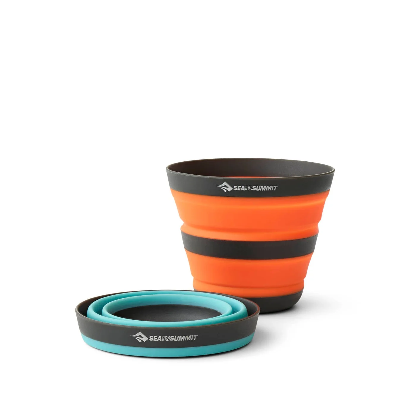 Manufacturer comparison of extended and collapsed cups; other colours are not additional items included.