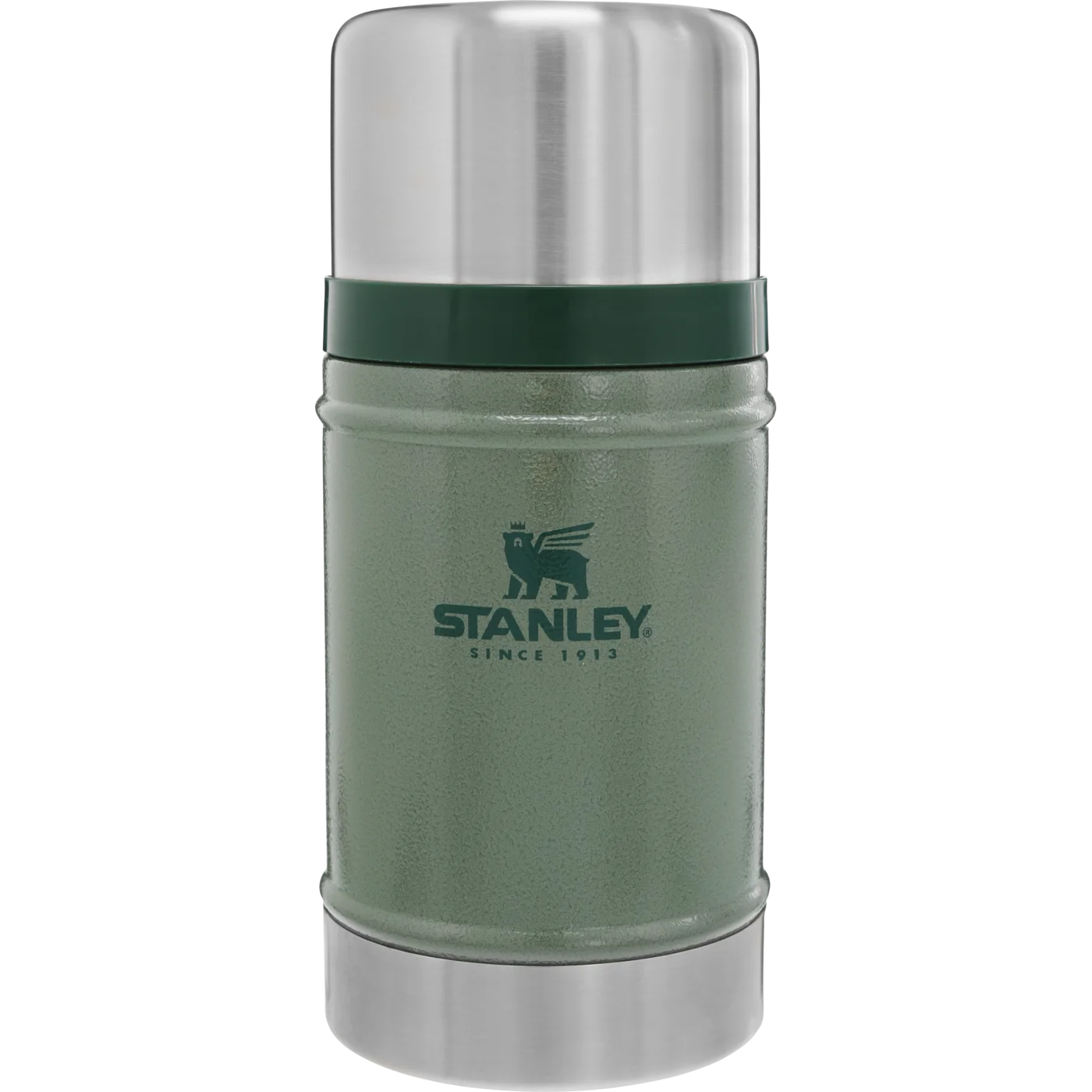 Hammertone Green 24-ounce Classic food jar with the outer lid fitted.