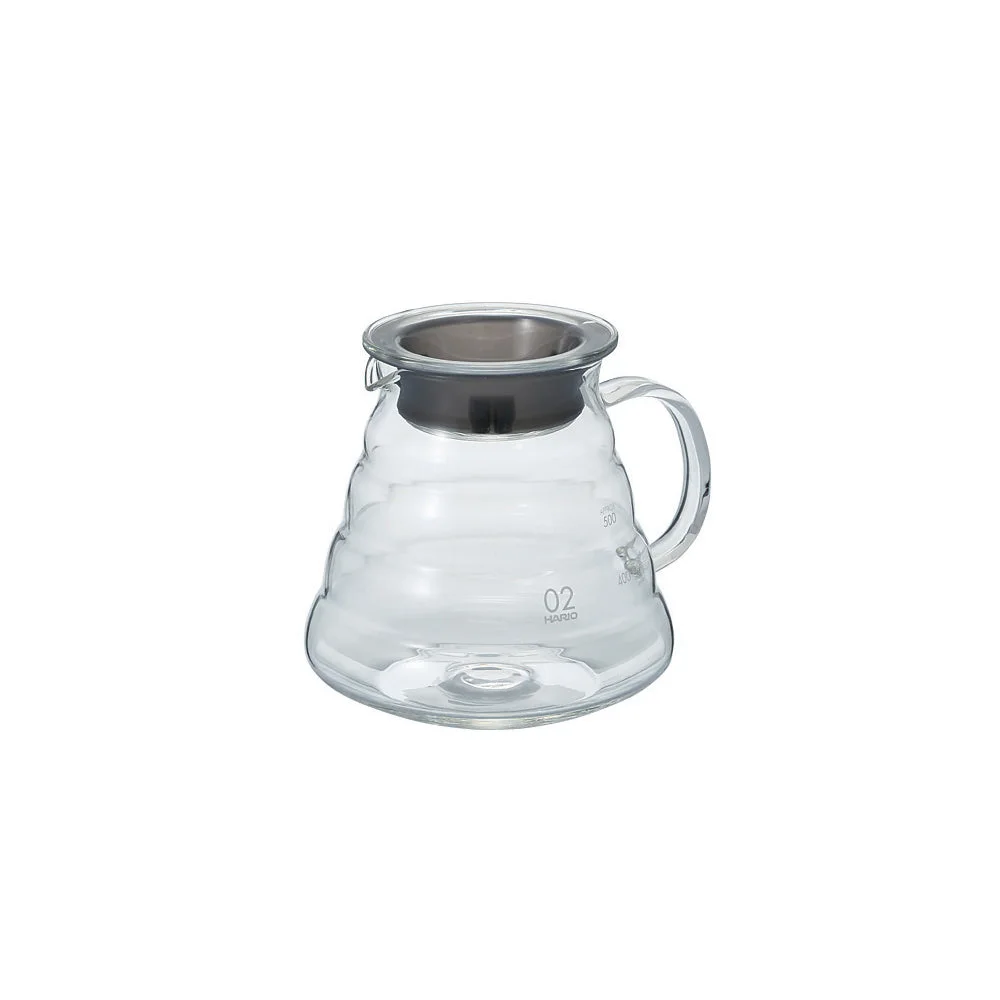 600ml size02 Clear Range Server with glass handle and lid.