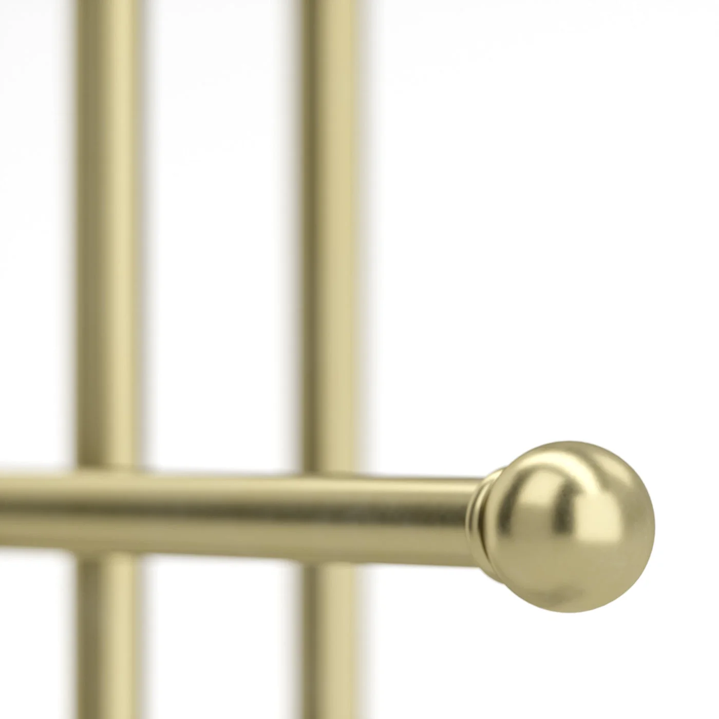Close view of the metal bar end and finish.
