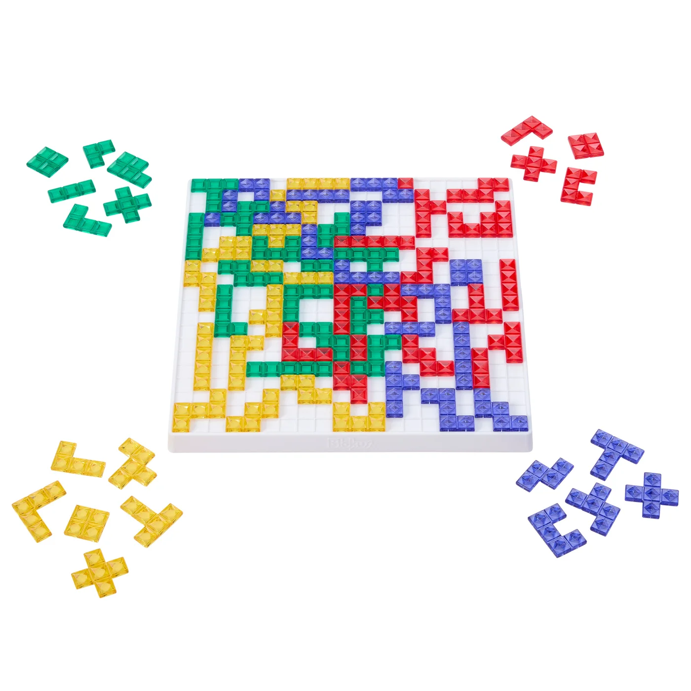 Blokus pieces filling the shared grid in an example game.