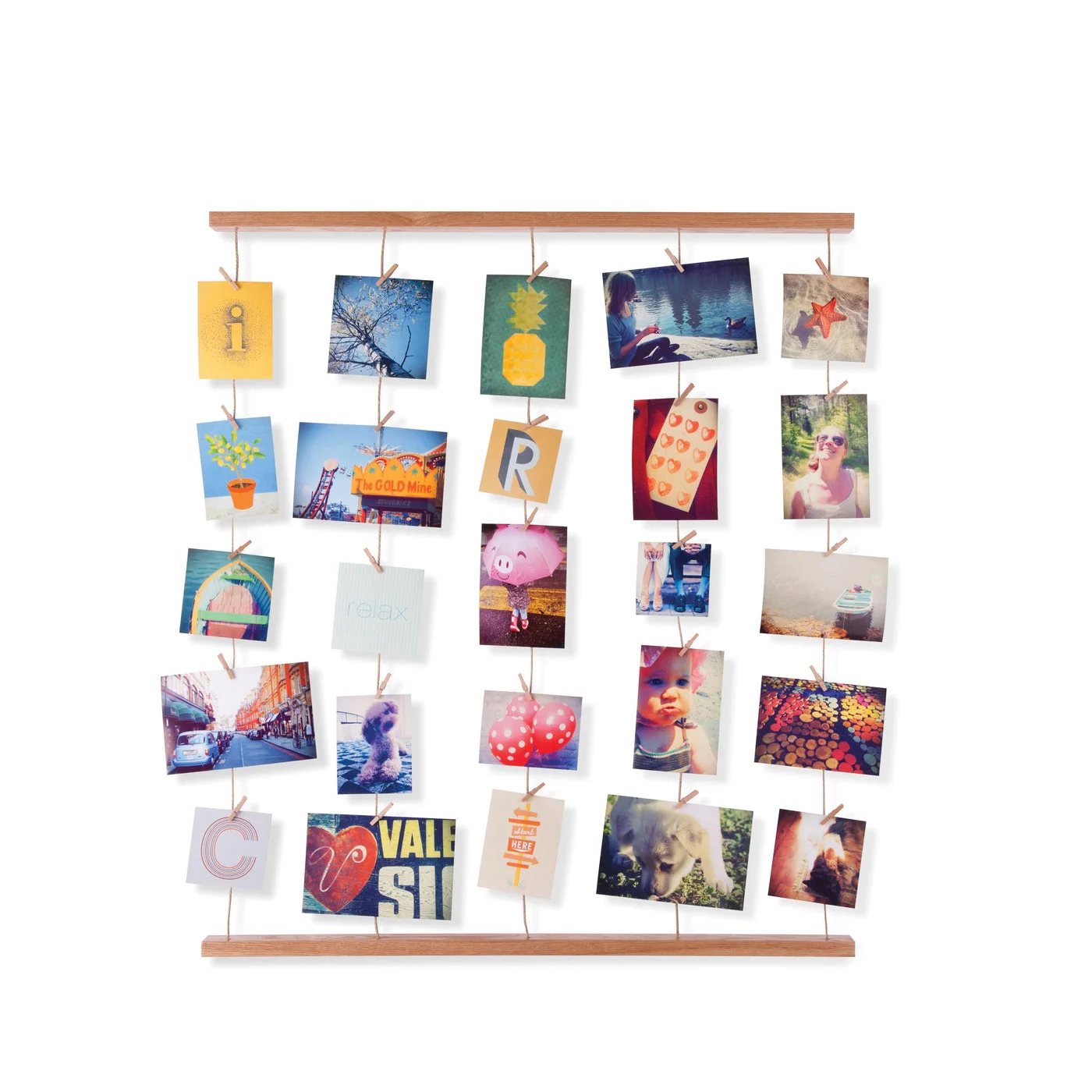 Natural Hangit photo display with example prints, not included