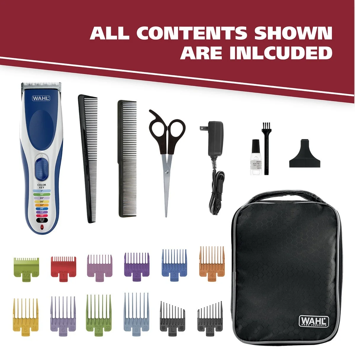 Wahl's US kit contents reference; compare the selected seller's included pieces.