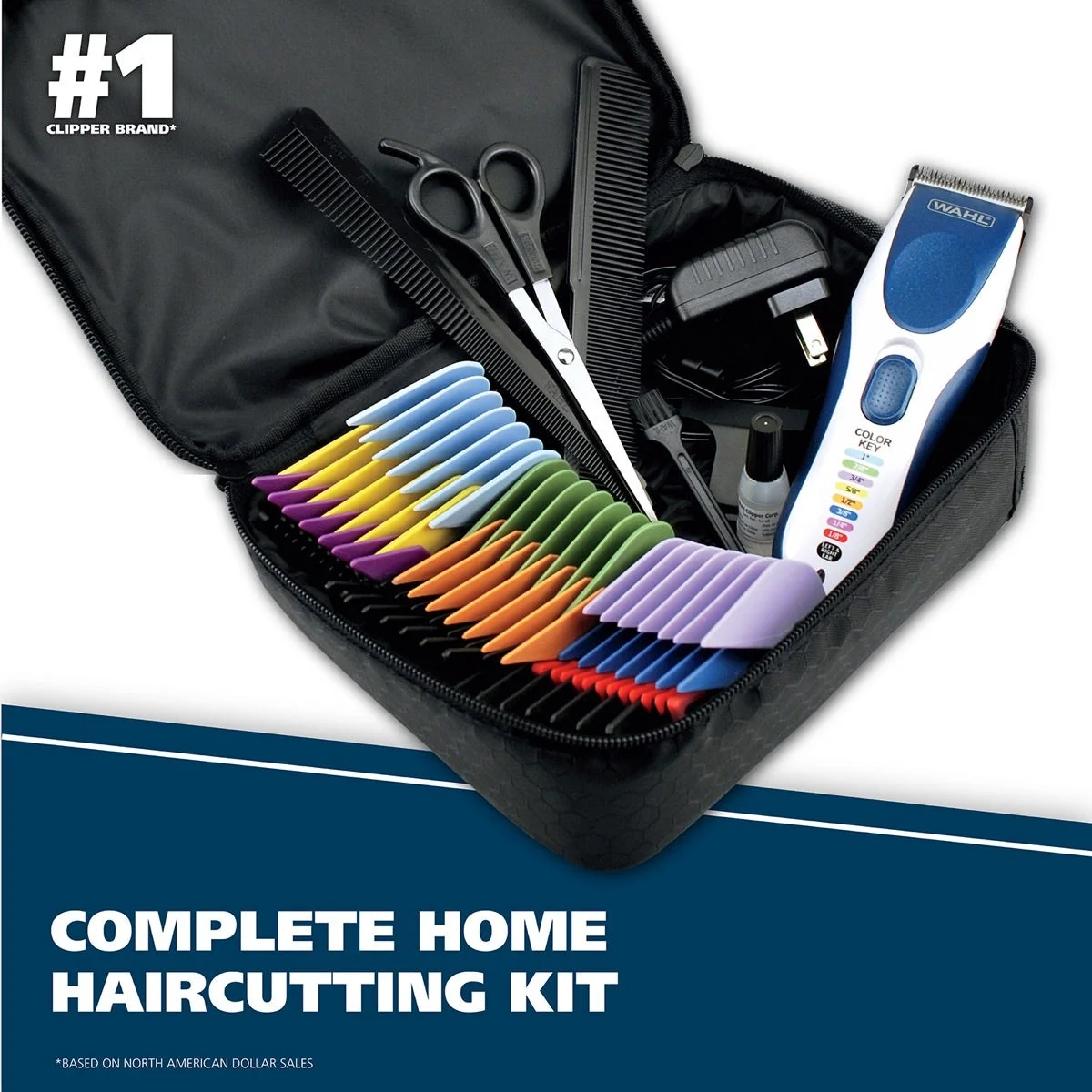 Storage case holds the clipper and assorted haircutting accessories.