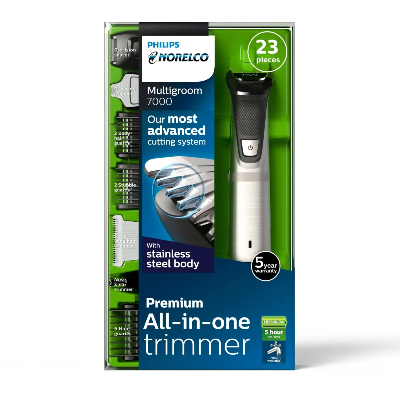Reference retail package identifies the23-piece MG7750 generation; do not substitute a different7000-series kit.