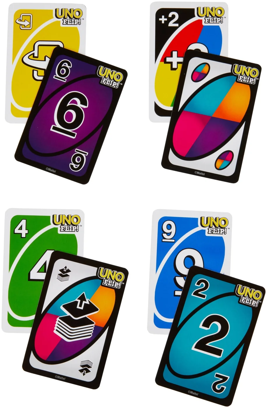 Light and dark faces provide different numbers and actions.