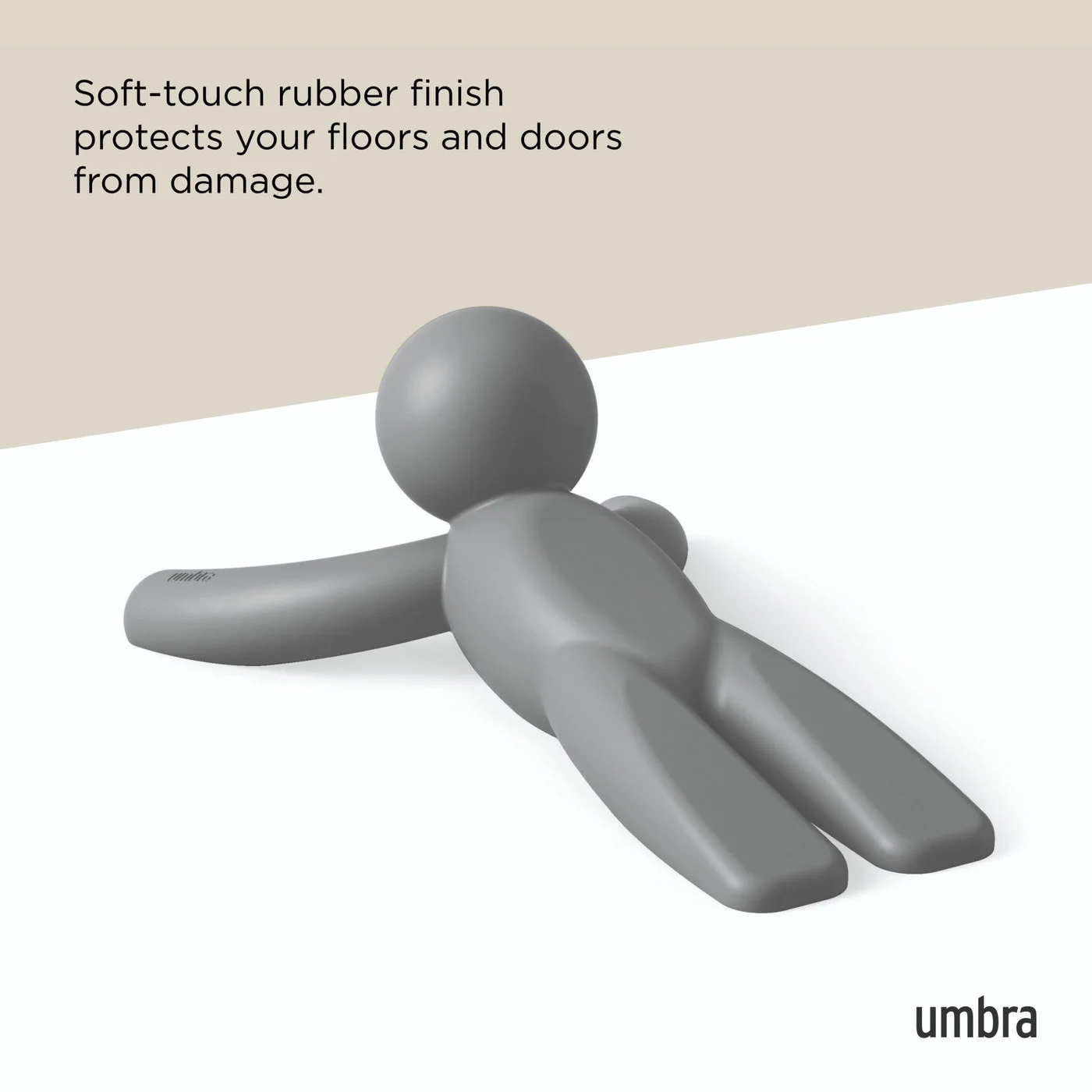 The soft-touch doorstop seen from another angle.