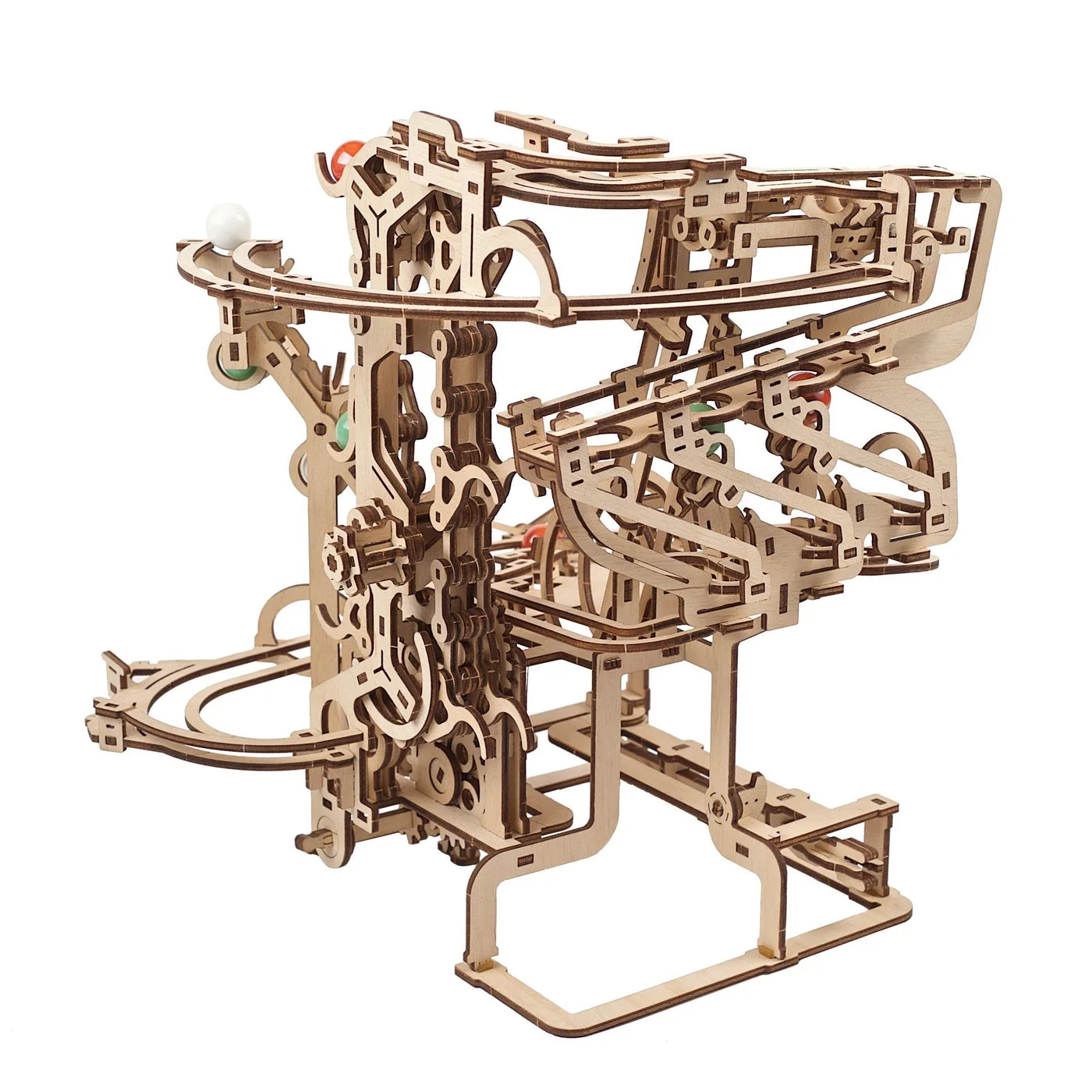 Opposite-angle view shows the exposed wooden gears.