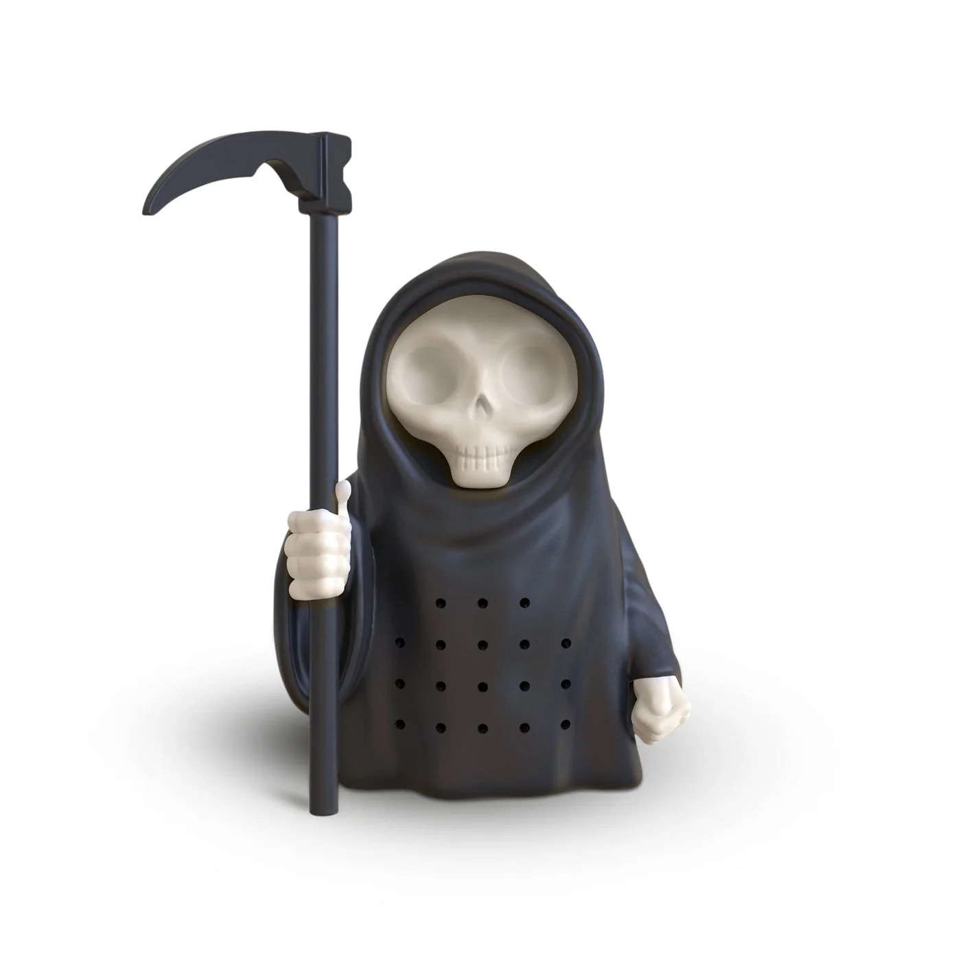 Selected black Grim Steeper silicone tea infuser.