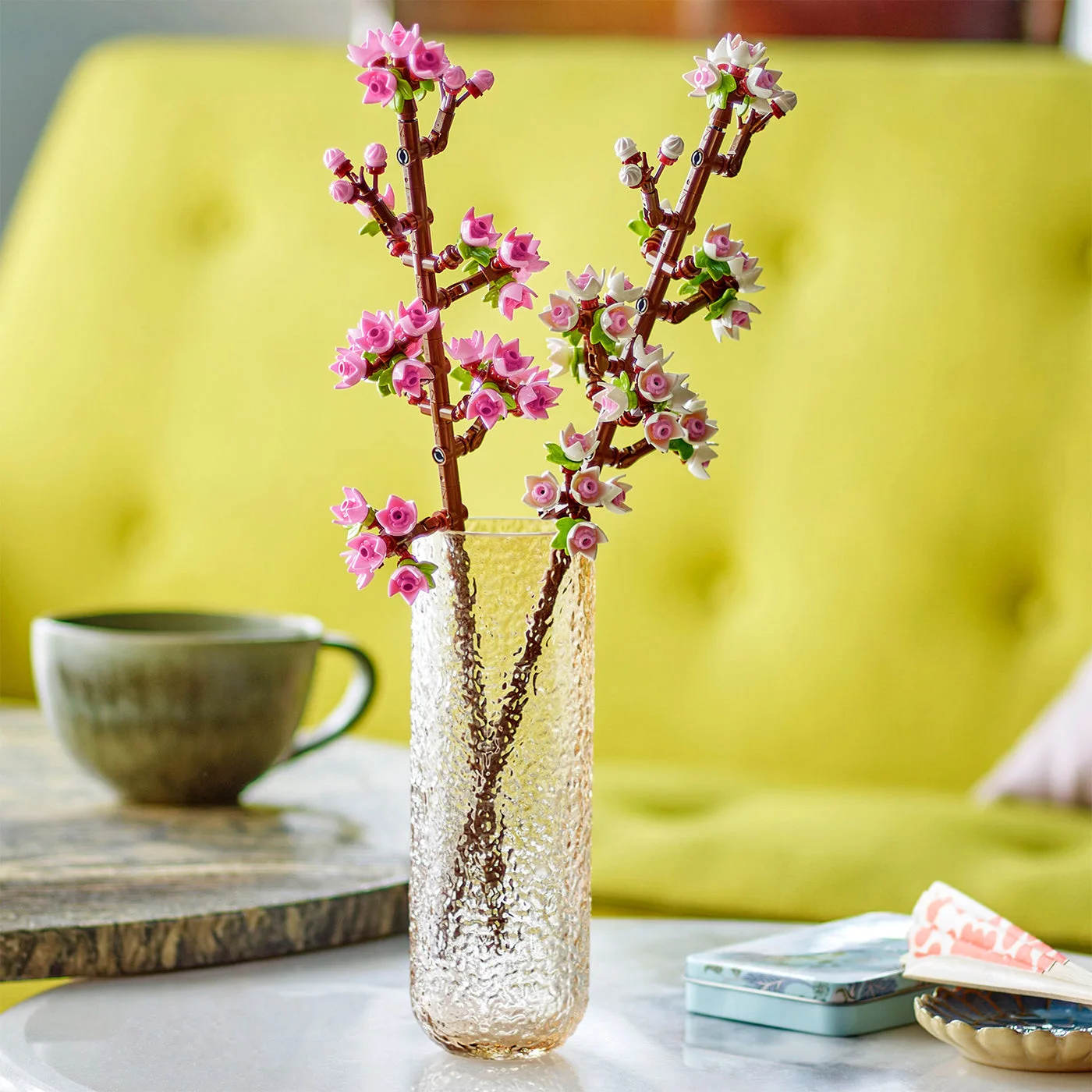 Completed branches displayed in a separate vase; the vase is not included.