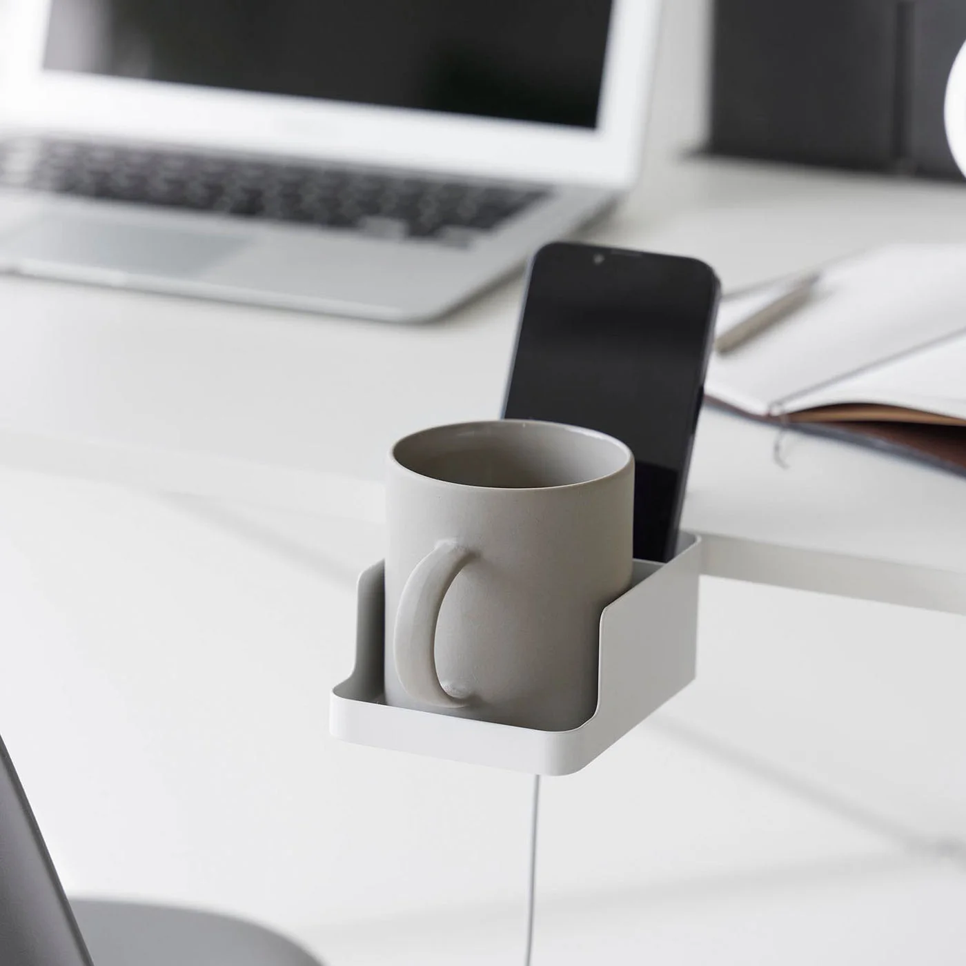 White1638 alternative illustrating the same mounting layout on a desk; the linked selection is black1639.